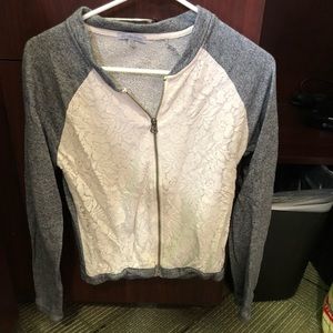 Zip-up lace sweater